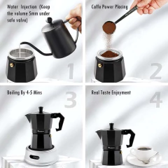 CAFETEIRA ITALIANA BLACK PLUS. CAFE EXPRESSO MANUAL MOKA, 3 XICARAS, PREMIUM PRETA na internet
