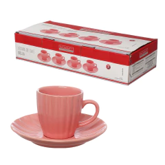 Imagem do Conjunto Café Bella Rosa 90ml 4 Xicaras e 4 Pires Hauskraft (6427)