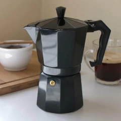 CAFETEIRA ITALIANA PRETA GRANDE 12 XICARAS PREMIUM ITALIA CAFE EXPRESSO MANUAL M