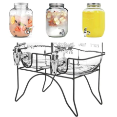 SUQUEIRA DUPLA VIDRO 10 LITROS COM SUPORTE KIT CONJUNTO DISPENSER REFRESQUEIRA A na internet