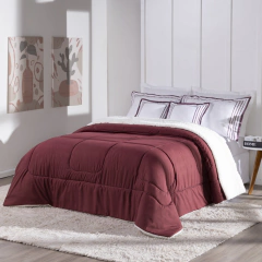 Kit Coberdrom Soft 05 Peças King cor:Vermelho Marsala (3303-17) - comprar online