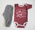 Conjunto body rojo y pantalón largo gris