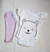 Conjunto body natural osito con pantalón rosa