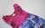 Vestido coral con volados y hojas - comprar online