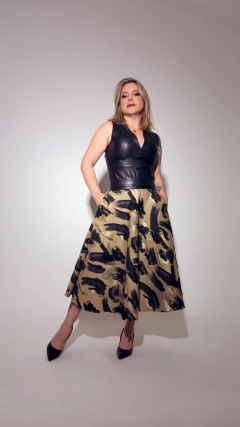Saia Jacquard e Couro