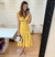 Vestido midi amarelo vivian - Cloude