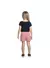 Conjunto infantil para menina marca Alenice Blusa Azul e short saia rosa na internet