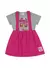 Conjunto infantil para menina marca alenice Composto por Camiseta cinza e salopete Pink - comprar online