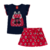 Conjunto infantil para menina Kyly de verão Blusinha Azul e shorts saia vermelha - comprar online