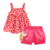 Conjunto infantil menina Kyly Blusa de alcinha rosa e shorts rosa com estampa de girafa - comprar online