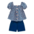 Conjunto infantil Menina Milon Na cor Azul Composto por Bata e shorts em algodão - comprar online