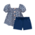 Conjunto infantil Menina Milon Na cor Azul Composto por Bata e shorts em algodão - loja online