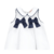 Vestido Infantil Menina Milon Elegante Na cor Branco e detalhe em Azul Marinho - loja online