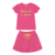 Conjunto infantil menina Marca Cativa Com Camiseta e shorts saia na cor Pink