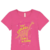 Camiseta Infantil Menina da Cativa em algodão com estampa frontal de Girafa na Cor Rosa - comprar online