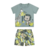 Conjunto infantil menino da elian com estampa de safari na cor verde camiseta em algodão e bermuda em tactel - Luna Store