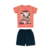 Conjunto infantil para menino da Elian Camiseta laranja com estampa de skate e bermuda Azul marinho em algodão na internet