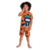 Pijama Infantil para menino na cor laranja brilha no escuro estampa de ninja da Kyly