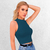 Cropped Regata Gola Alta Canelado - Adamas Moda Feminina