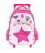 MOCHILA FOOTY ROSA CON CARRITO, ESTRELLA, LENTEJUELAS Y LUCES