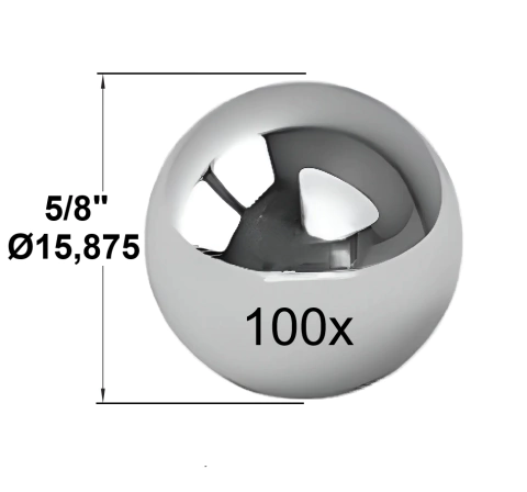 100 x Esferas 5/8" (Ø 15,875) - SAE 52100 -Aço Rolamento - comprar online