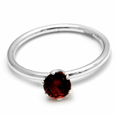 Anillo Solitario Cubic Rojo (R33392)