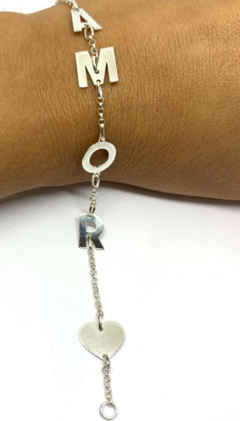 PULSERA "A M O R" (LETRAS PESONALIZADAS HASTA 4 LETRAS ) pep24