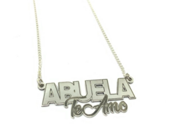 GARGANTILLA "ABUELA TE AMO" o "MAMA TE AMO" CON CADENA GROUMET pep34