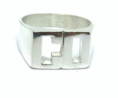 ANILLO INICIALES PLATA SOLA ( 1, 2 o 3 INICIALES ) PEP50