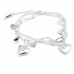 Pulsera Corazones 18 A 21Cm (P33853)