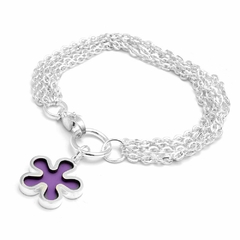 Pulsera Flor Violeta 19Cm ( P3481)