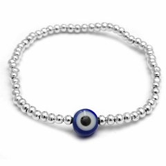 Pulsera Bolitas Con Ojo Protector Azul - Regulable (P35499)