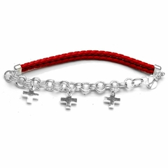 Pulsera Roja Con Cruz Del Equilibrio 19Cm ( P3903)