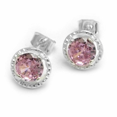 Aros Cubic Rosa Combinado 9Mm (PA88248)