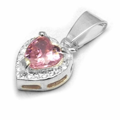 Dije Corazón Cubic Rosa 1Cm PD55136