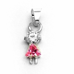 Dije Nena Cubic Rosa Y Cristal 1,5Cm PD85105