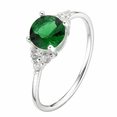 Anillo Cubic Redondo Verde (PR65196)