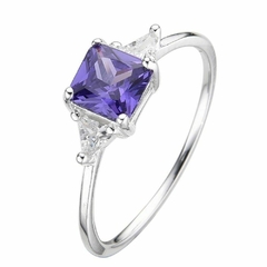 Anillo Cubic Cuadrado Violeta PR65221