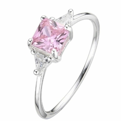 Anillo Cubic Cuadrado Rosa (PR65222)