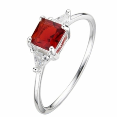 Anillo Cubic Cuadrado Rojo (PR65223)