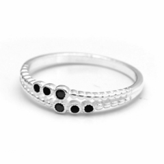 Anillo Micropave Negro (PR77222)