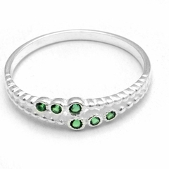 Anillo Doble Con Cubic Verde PR77335