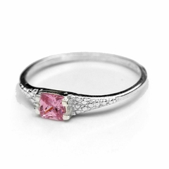 Anillo Cuadrado Cubic Rosa (PR88400)