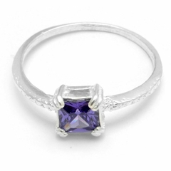 Anillo Cuadrado Cubic Violeta PR88814