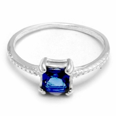 Anillo Cubic Cuadrado Azul PR88827