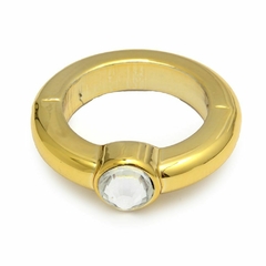 Anillo Dorado Punto De Luz Cubic R20177 - comprar online