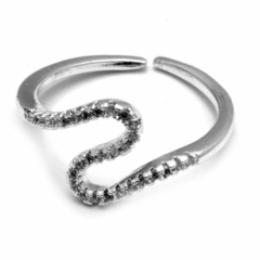 Anillo Onda Con Cubic ( R29804)