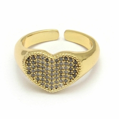 Anillo Dorado Corazón Micropave R29915 - comprar online