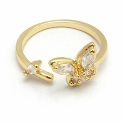 Anillo Dorado Mariposa Con Cubic R29940 - comprar online