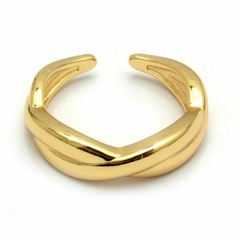 Anillo Dorado Cruzado Chunky R29947 - comprar online